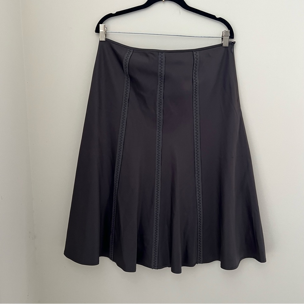 Tahari Gray Silk Skirtl - Picture 5 of 12